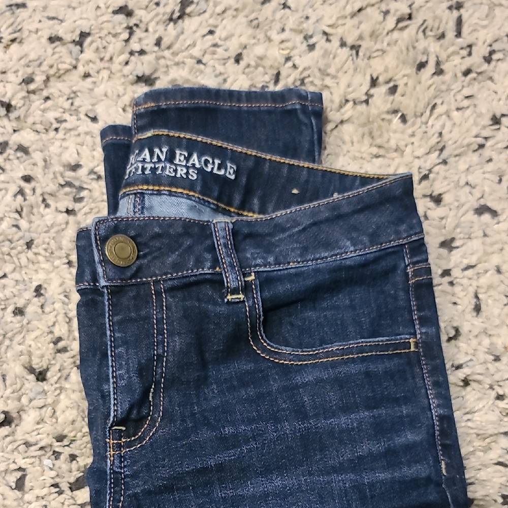 American Eagle Outfitters Blue Denim Jeans with Classic Stitching